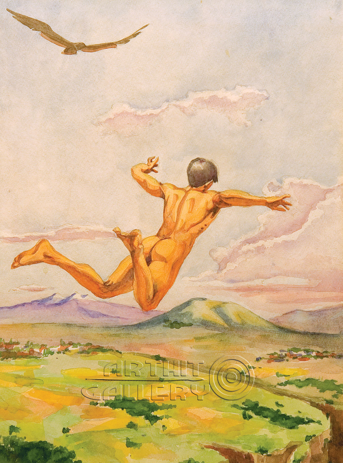 1110x1500 Watercolor Pencil Drawings . Surrealism. Flight. Sargsyan Arthur