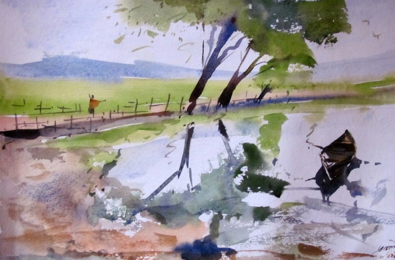 800x528 Surrealism By Artist Prafulla Taywade Landscape Art Watercolor