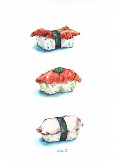 Sushi Watercolor