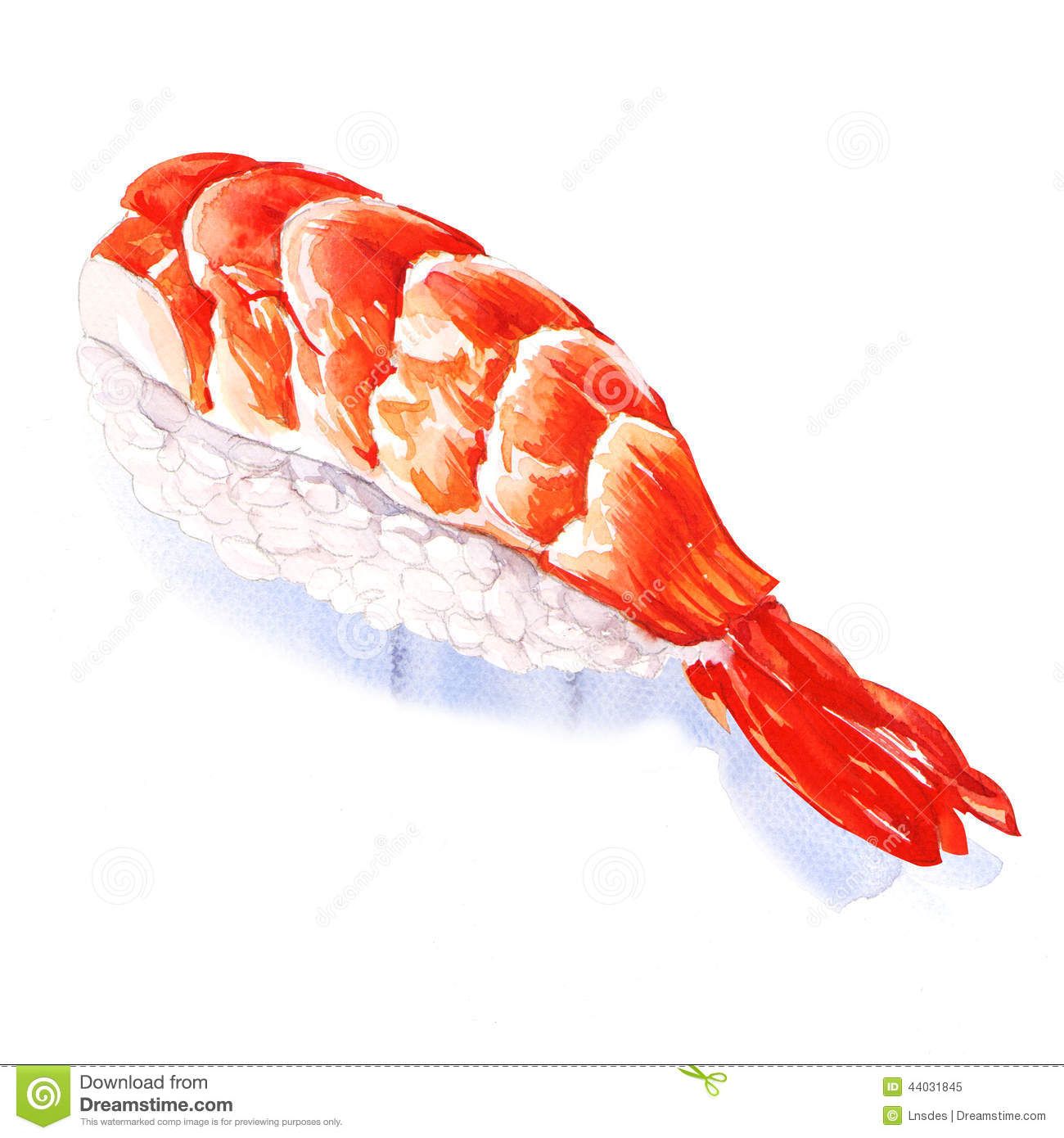 1300x1390 Japanese Watercolor Sushi