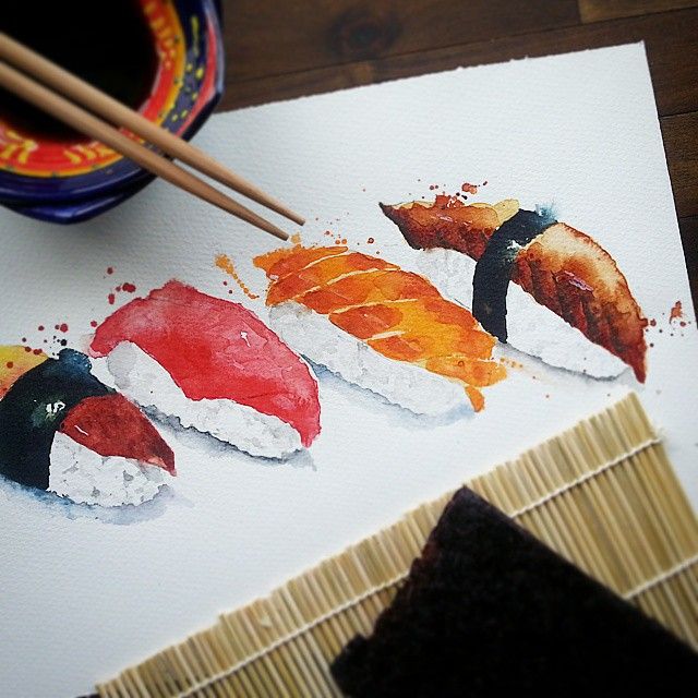 640x640 Watercolor Japan Food