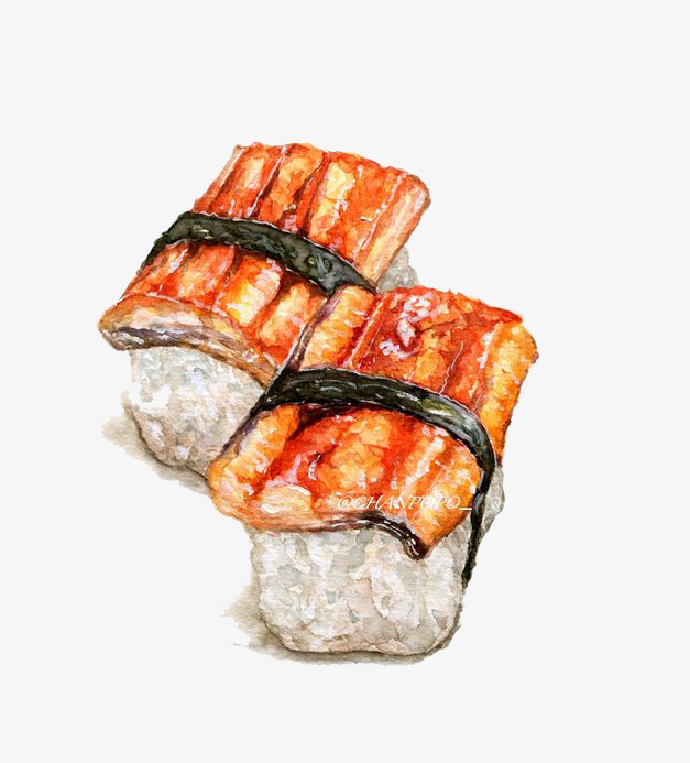 627x693 Hand Painted Sushi, Sushi Clipart, Watercolor, Sushi Png Image And