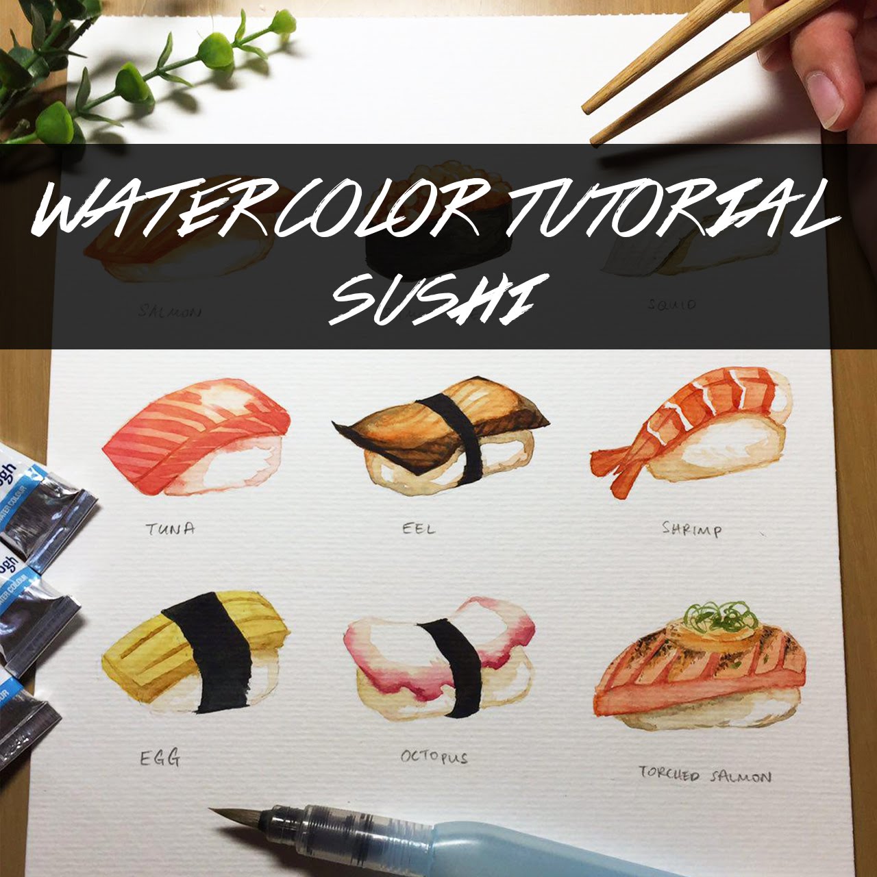 1280x1280 Syk Watercolor Tutorial Sushi