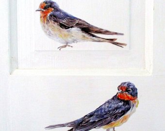 340x270 Swallow Watercolor Etsy