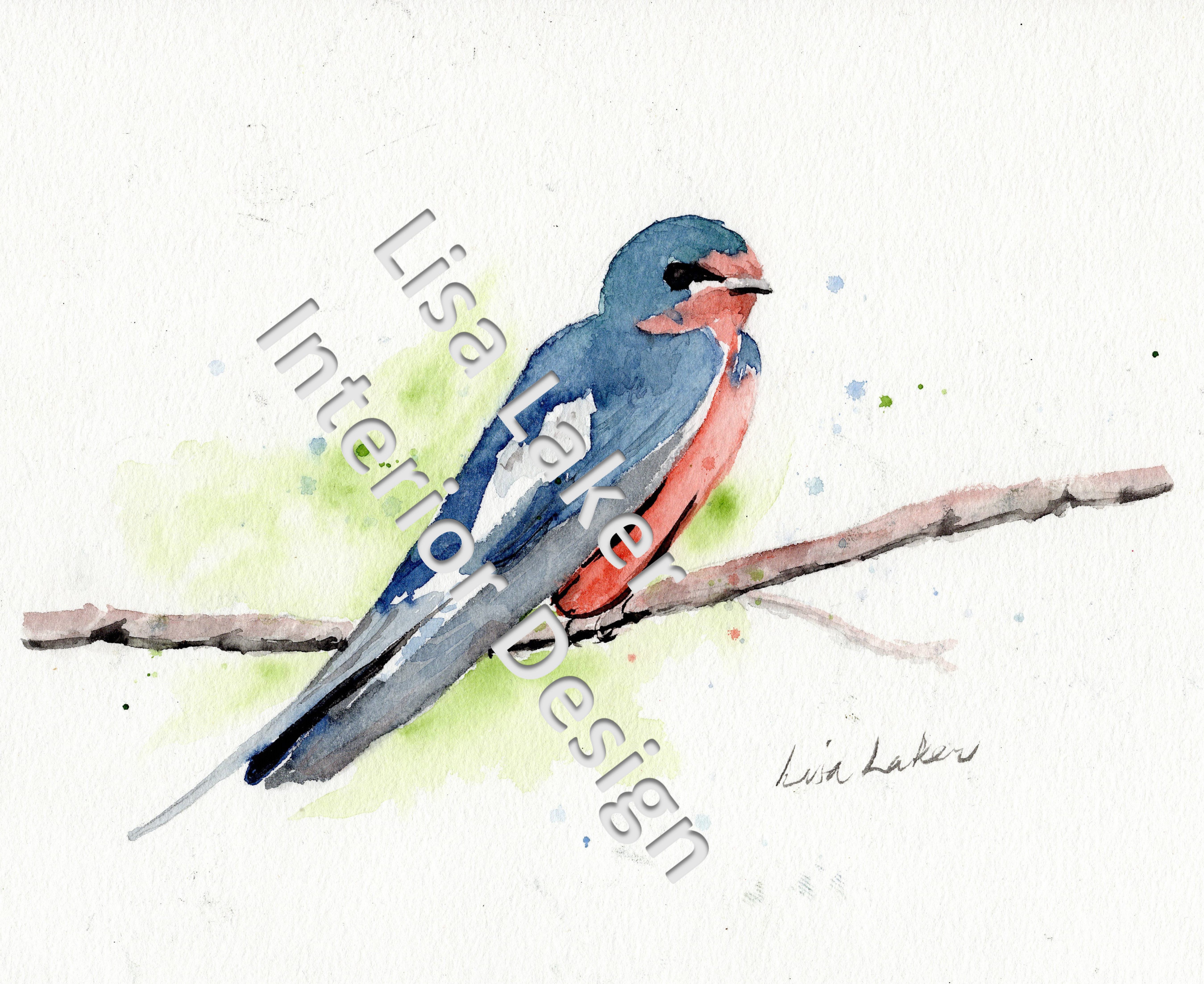 5396x4409 Barn Swallow Watercolor Print Download