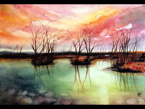 480x360 Watercolor Swamps Painting Demonstration