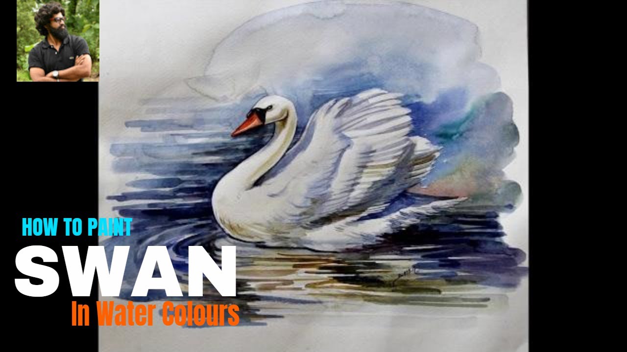 1280x720 How To Draw Swan Make Water Colour Painting Of Swan Balaji