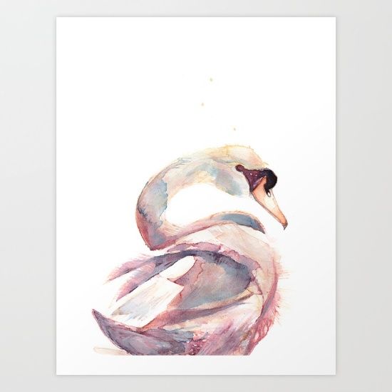 550x550 Swan Watercolor Print Nursery Ideas Watercolor