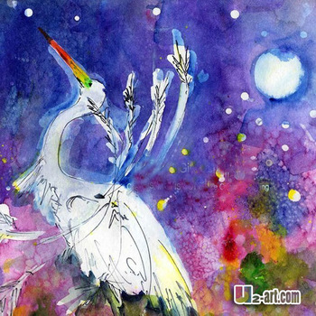 350x350 Beautiful Abstract White Swan Watercolor Paint For Friends Gift