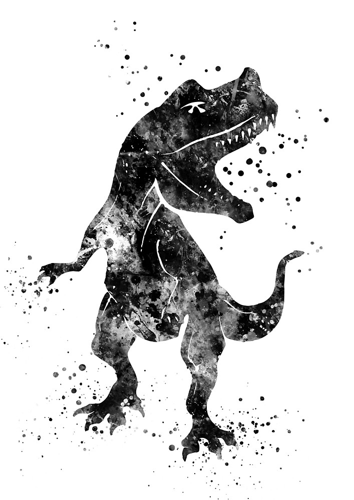707x1000 T Rex, Dinosaur, Watercolor T Rex By Rosaliartbook Redbubble