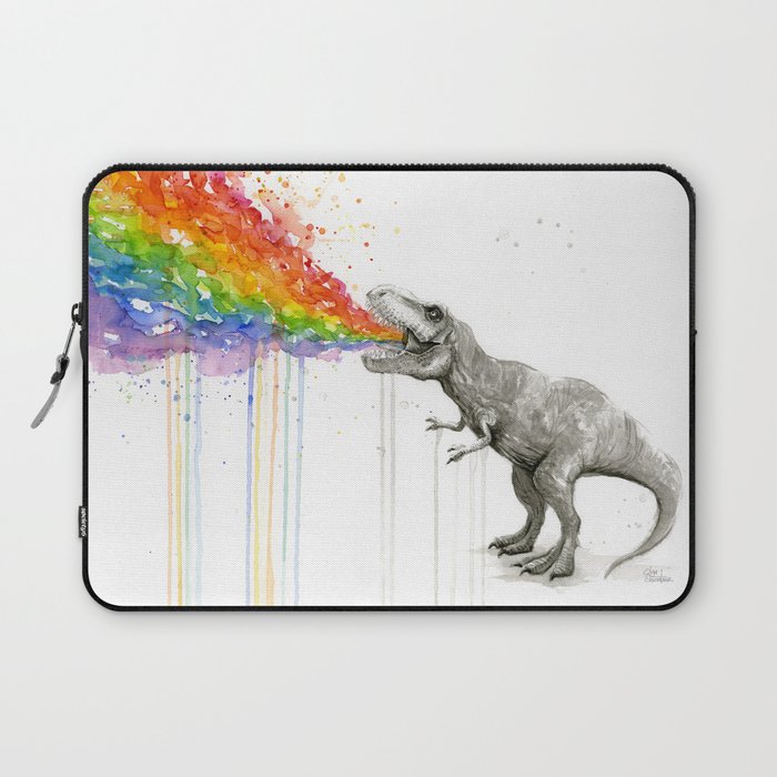 700x700 T Rex Dinosaur Rainbow Puke Taste The Rainbow Watercolor Laptop