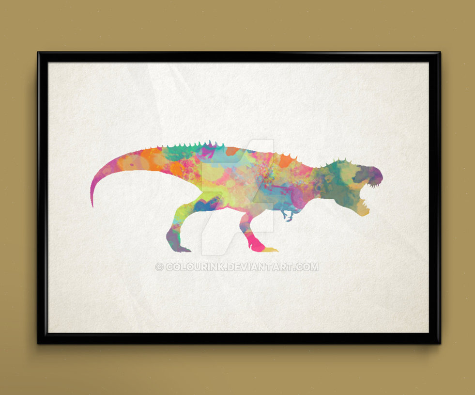 981x815 T Rex Watercolor Print By Colourink