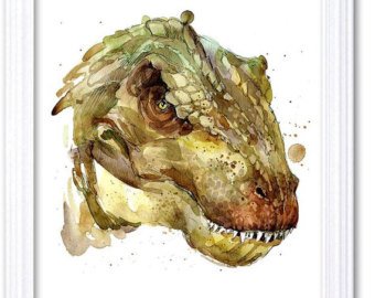 340x270 T Rex Art Etsy
