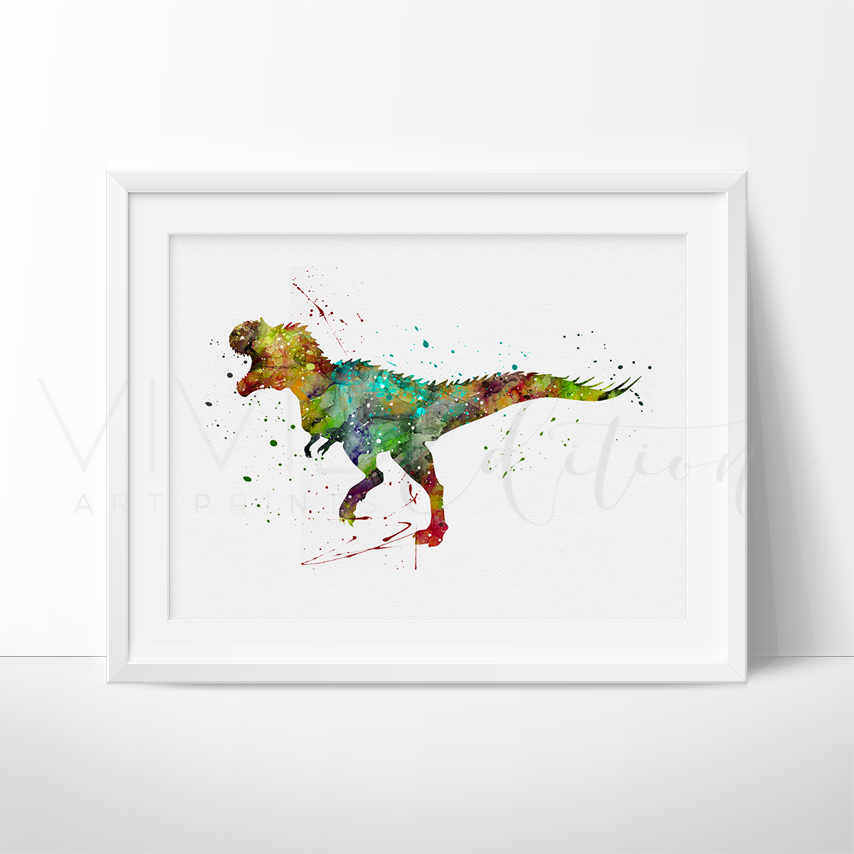 1200x1200 Tyrannosaurus Rex Dinosaur Watercolor Art