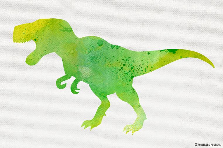 762x508 Watercolor T Rex Poster Pointless Posters