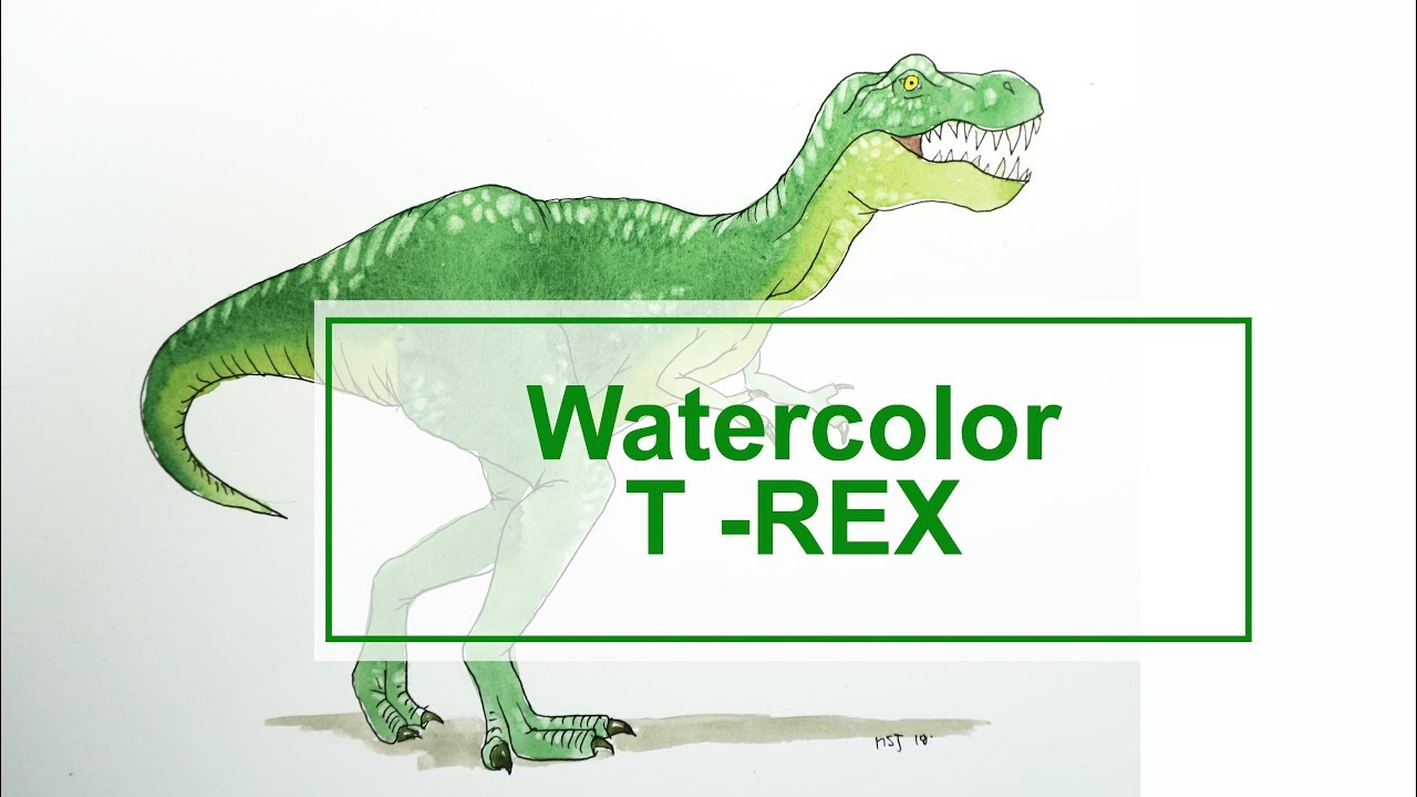 1280x720 How To Draw And Paint A T Rex In Watercolor