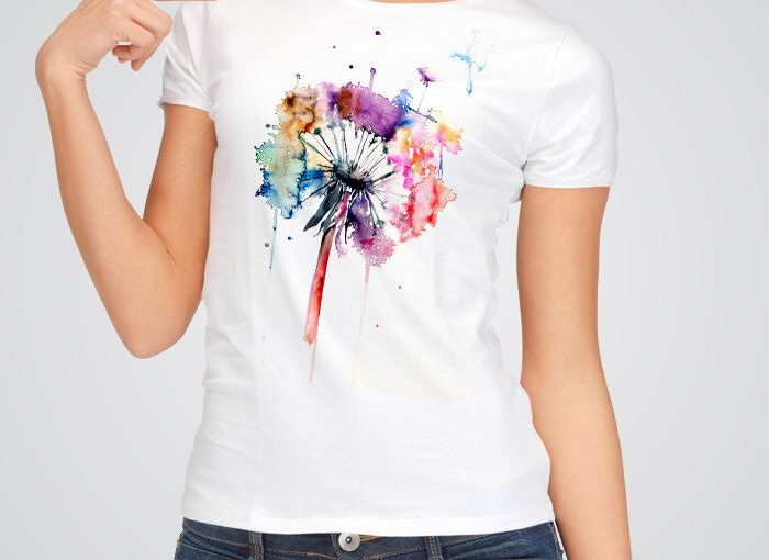 700x510 Dandelion Watercolor T Shirt