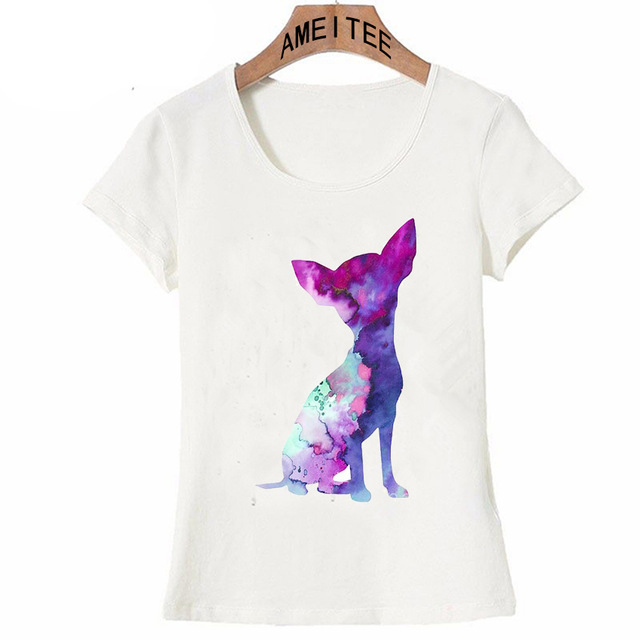 640x640 New Summer Women T Shirt Chihuahua Watercolor Painting T Shirt