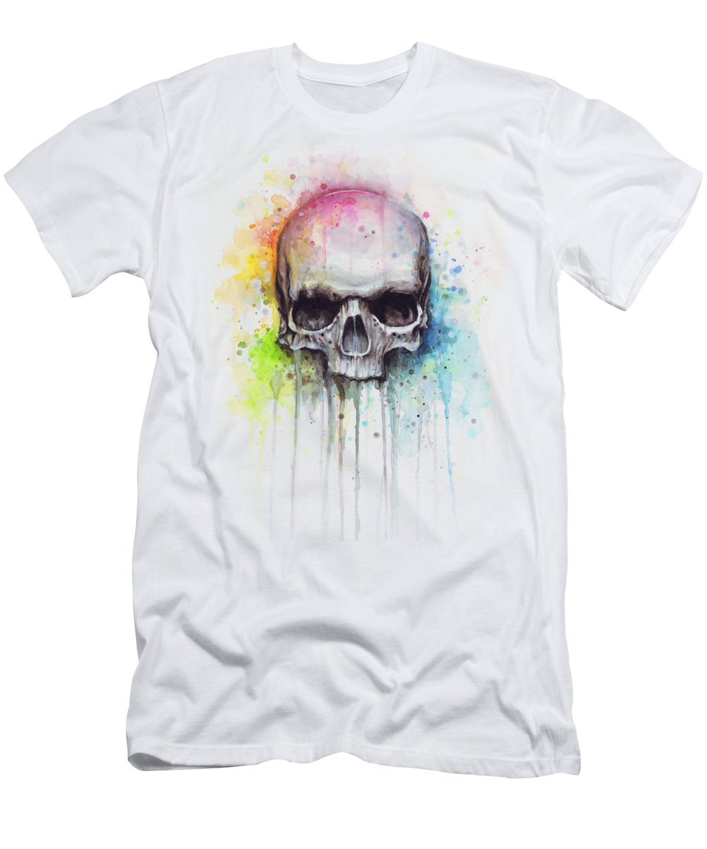 1000x1200 Skull Watercolor Painting T Shirt For Sale By Olga Shvartsur