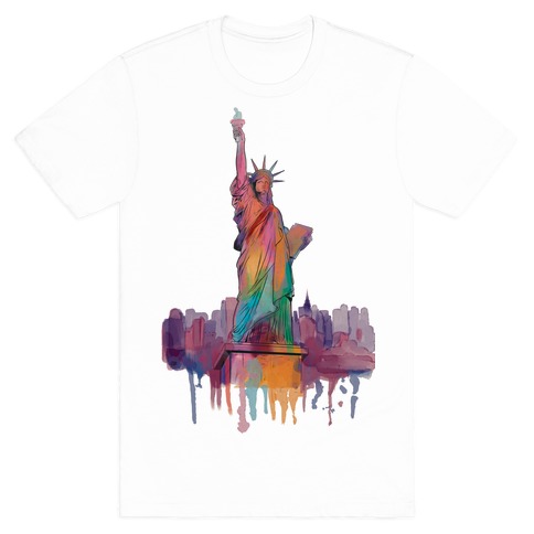 484x484 Statue Of Liberty Watercolor T Shirt Lookhuman