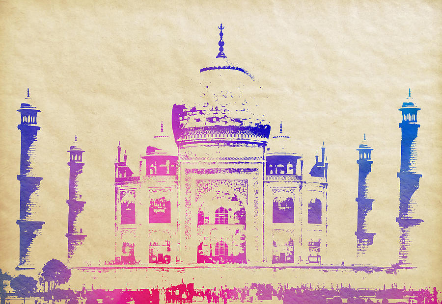900x620 Taj Mahal Watercolor On Aged Parchment Digital Art By Daniel Hagerman