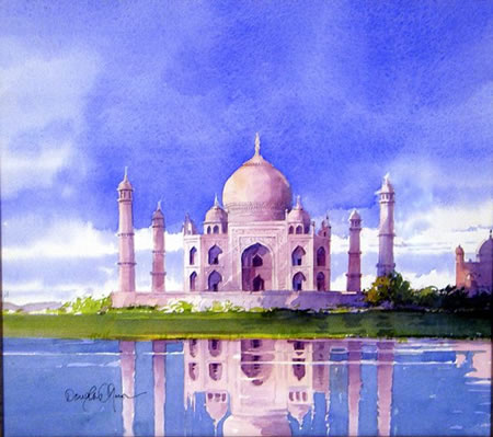 450x399 Taj Mahal Watercolor