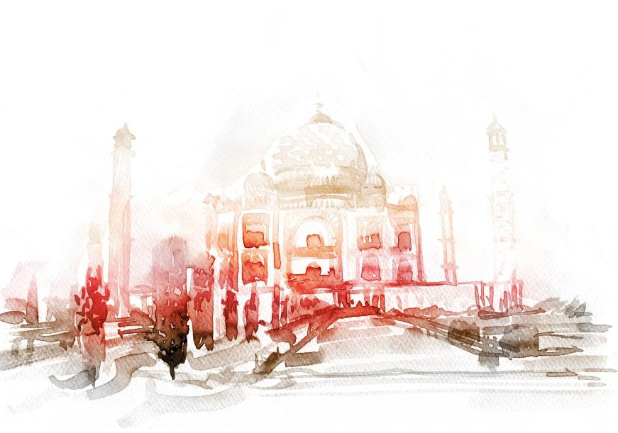 871x611 Taj Mahal Painting In Winsorampnewton Watercolors Ioana Avram