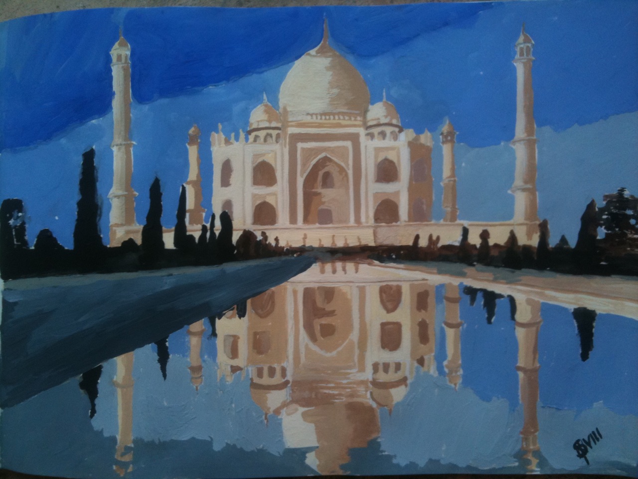1280x960 Watercolor Painting Of Taj Mahal