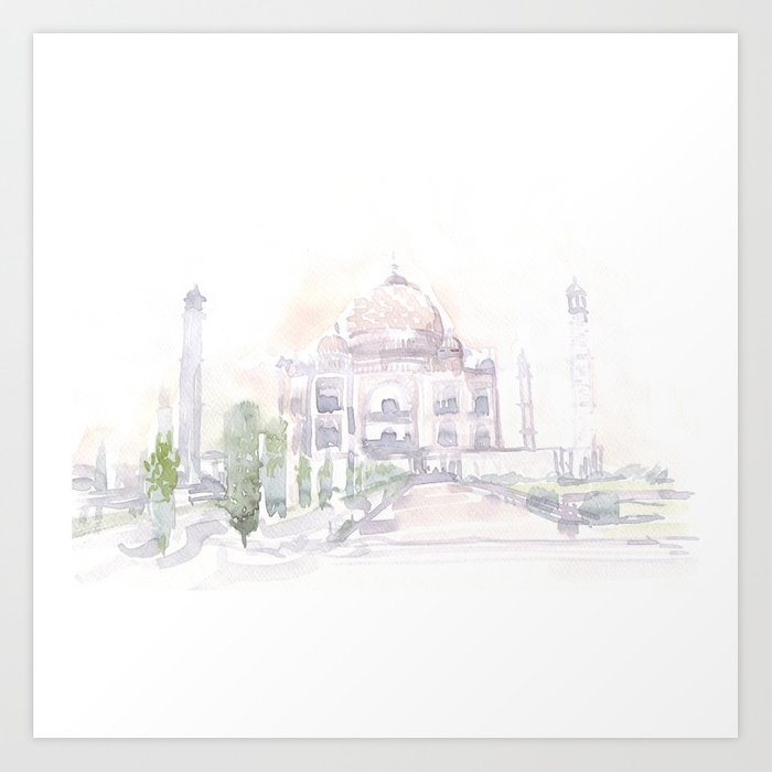 700x700 Watercolor Landscape Illustration India