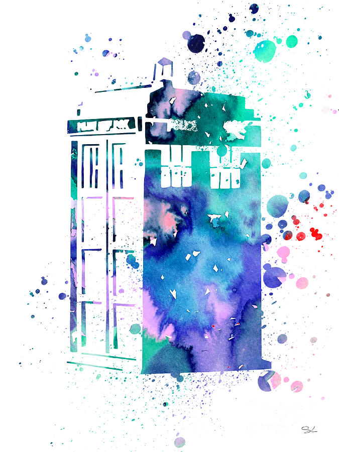 675x900 Tardis Painting By Watercolor Girl