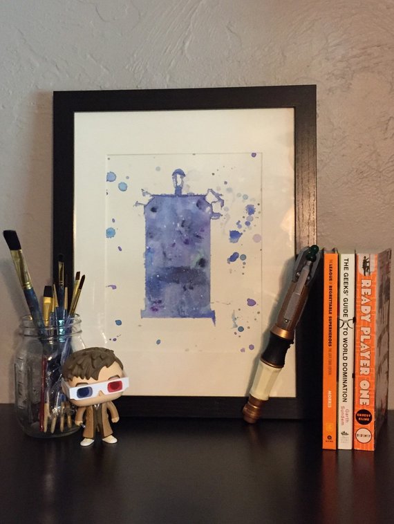 570x758 Tardis Watercolor Etsy