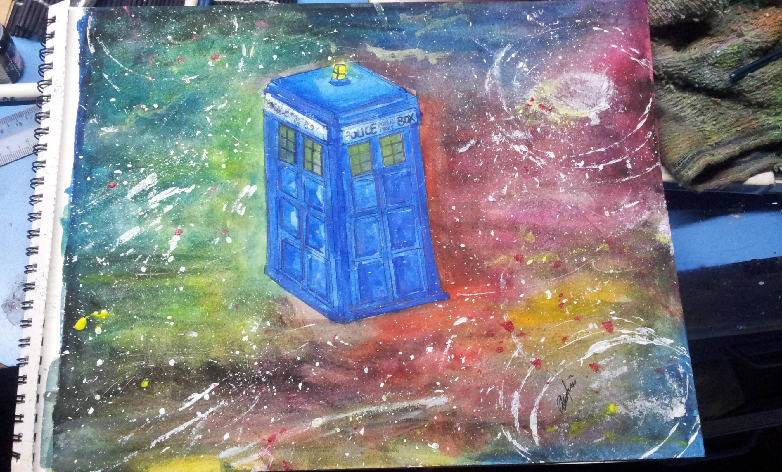 2676x1614 Tardis In Space Watercolor Painting! ) Doctorwho