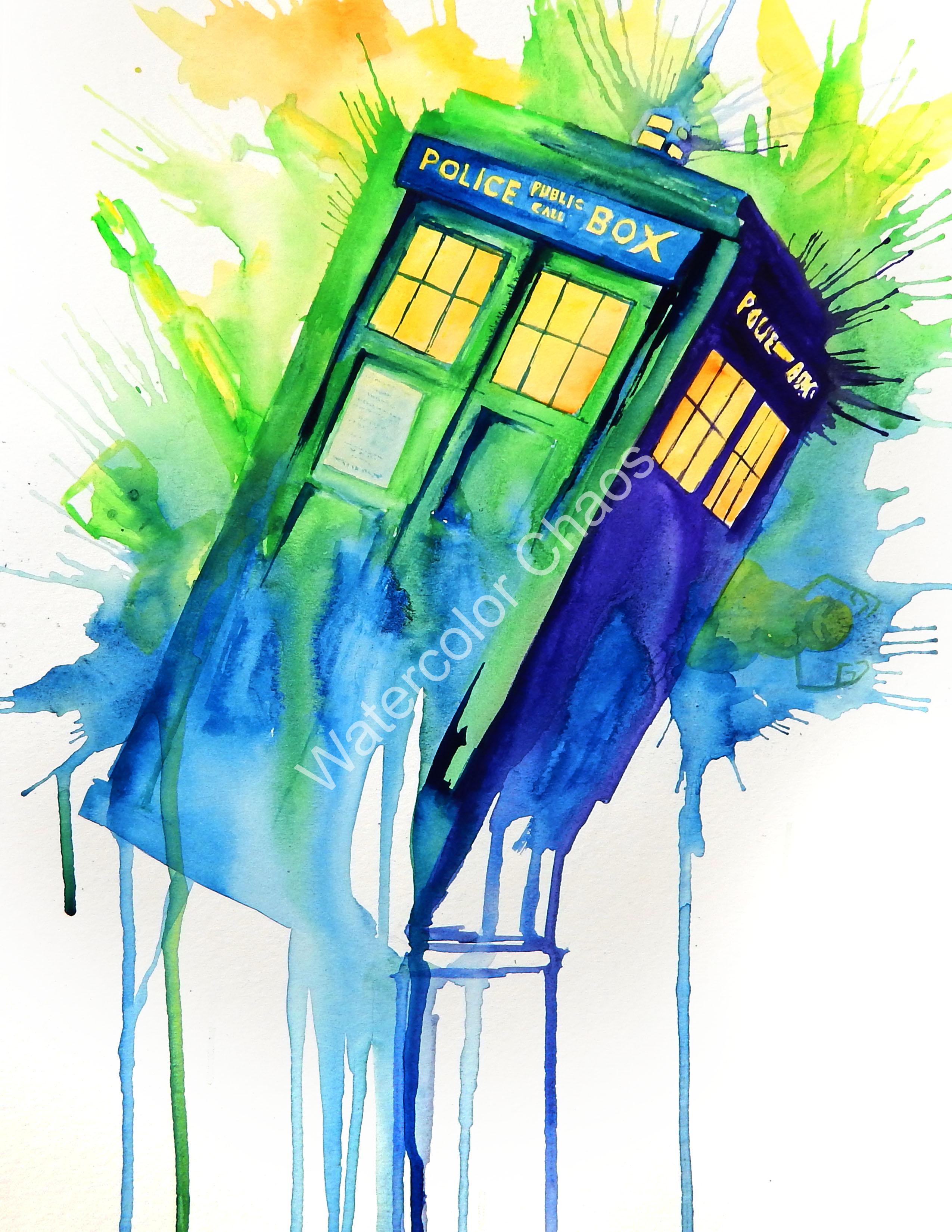 2550x3300 Tardis Watercolor Chaos