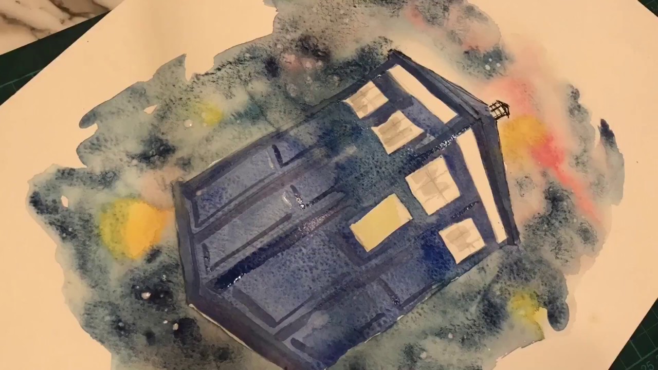 1280x720 Timelapse Tardis Watercolor