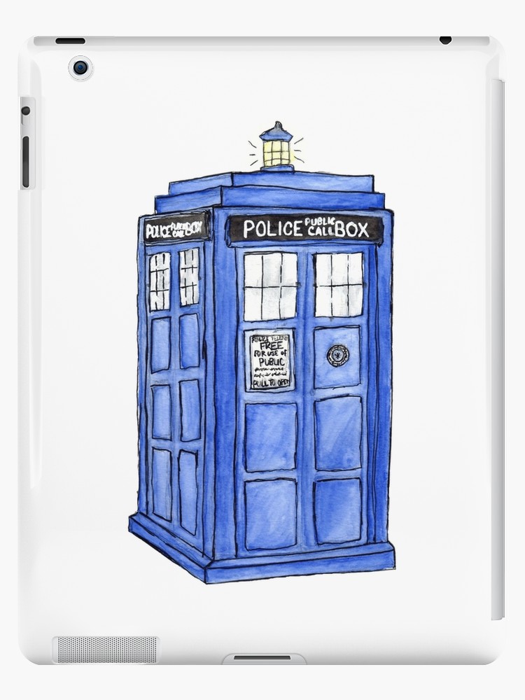 750x1000 Watercolor Tardis Ipad Cases Amp Skins By Bughellerman Redbubble