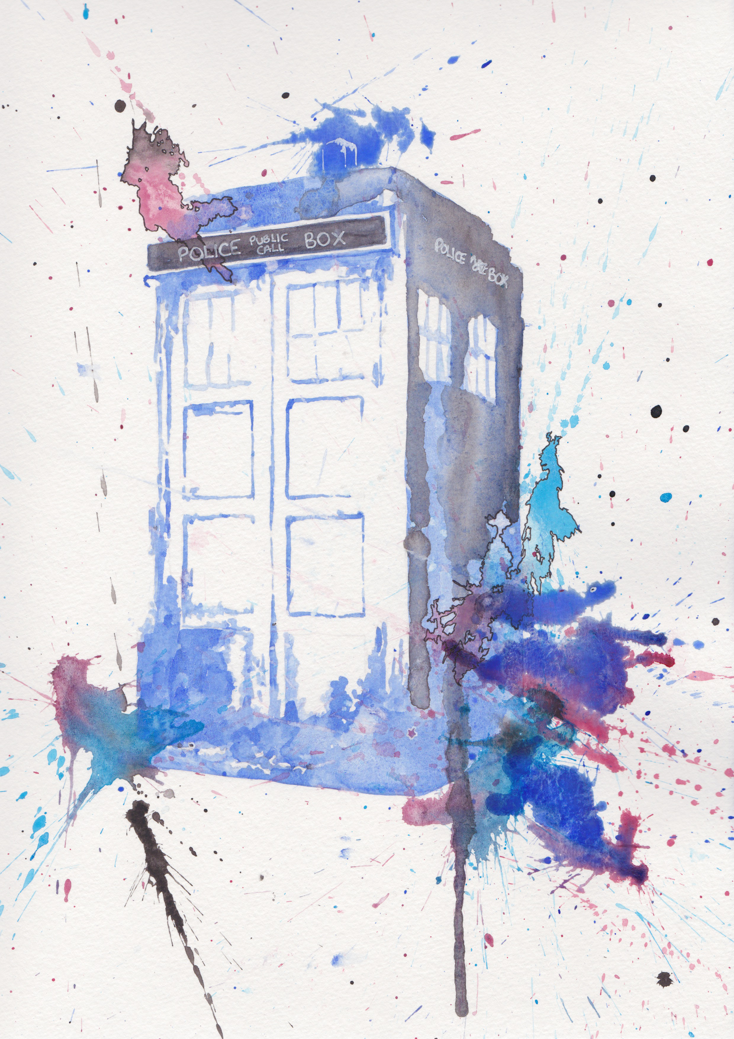 2480x3508 Watercolor Tardis