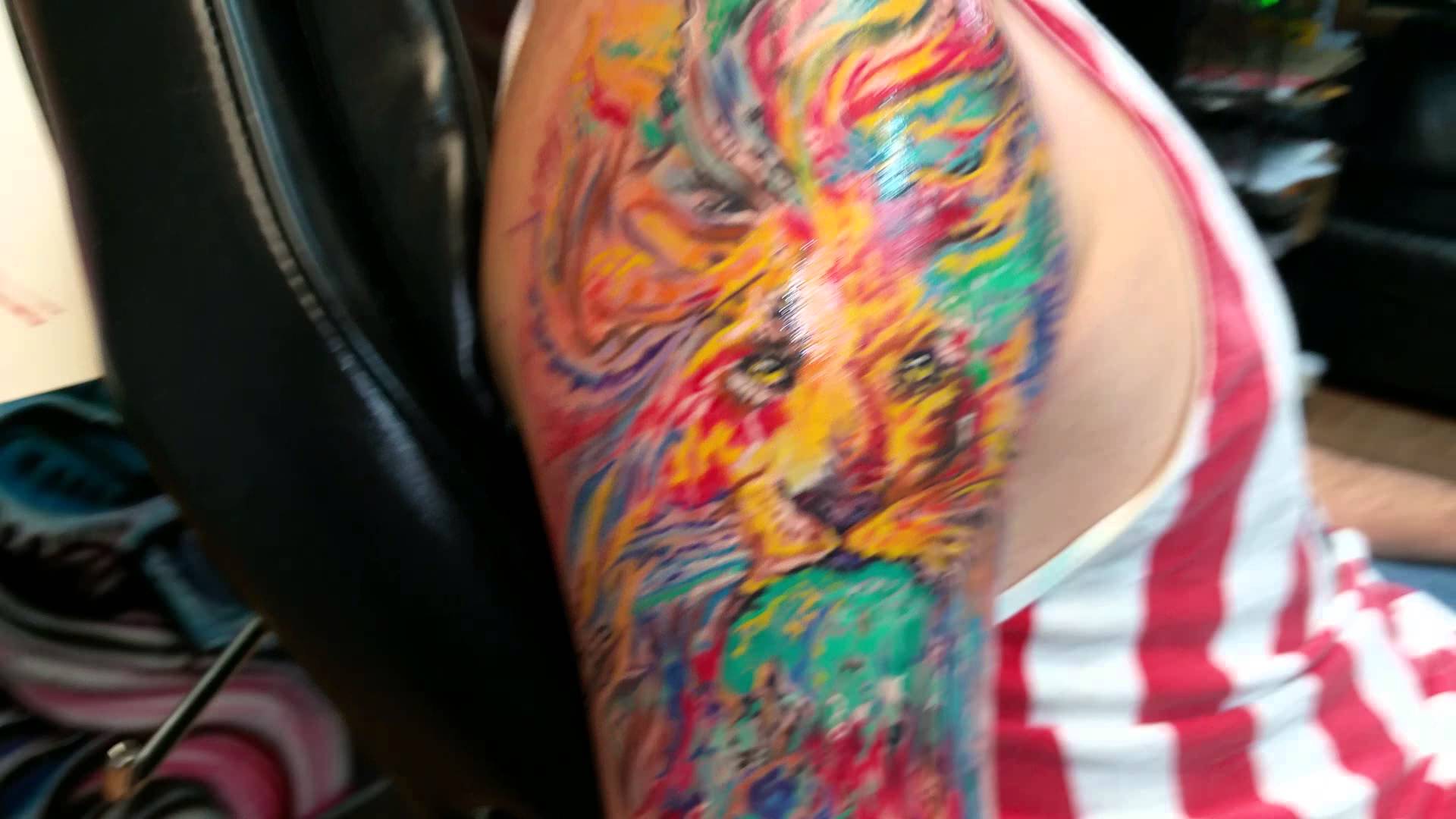 1920x1080 Watercolor Lion Tattoo From Painting By @shadowink
