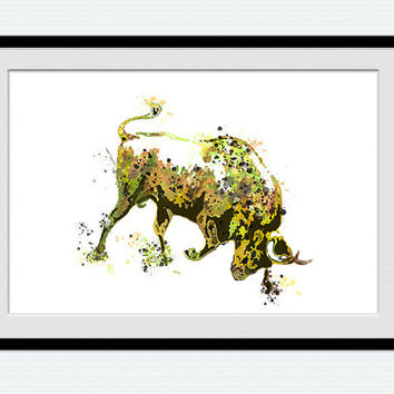 354x354 Red Bull Watercolor Poster Bull Colorful From Colorfulprint