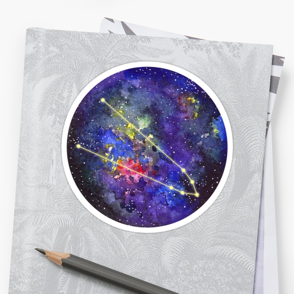 1000x1000 Taurus Constellation Watercolor Galaxy Stickers By Alena
