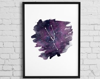 340x270 Taurus Watercolor Etsy