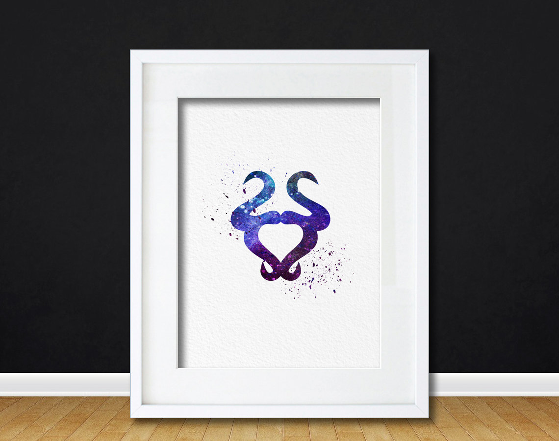 1140x900 Watercolor Art Zodiac Print Taurus Gift Modern 8x10 Wall Art Decor