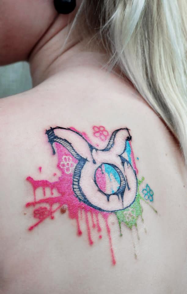612x960 Watercolor Taurus Tattoo On Back By Jadroart