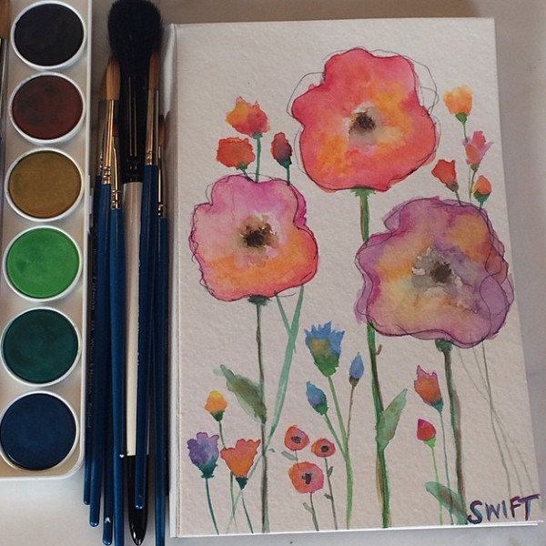 600x600 Taylor Swift Paints Watercolor Flowers See Her Impressive Art