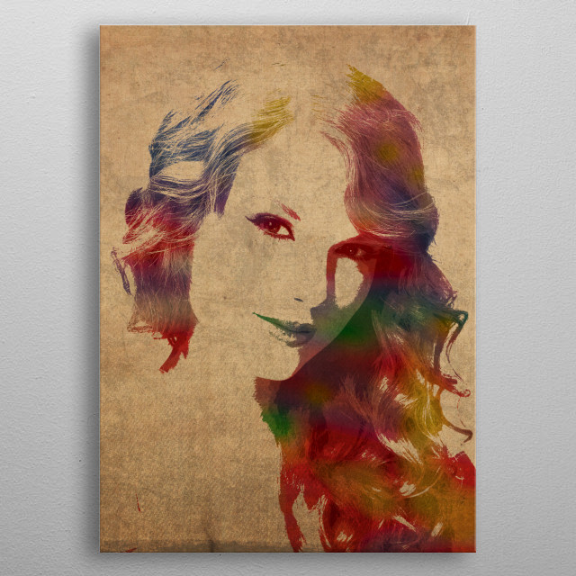 640x640 Taylor Swift Watercolor Portra... By Graphix Displate Metal