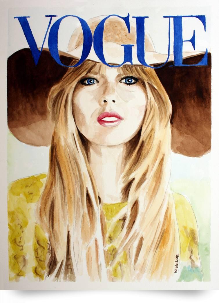 755x1044 Vogue. Taylor Swift Paintingwatercolor Portraits