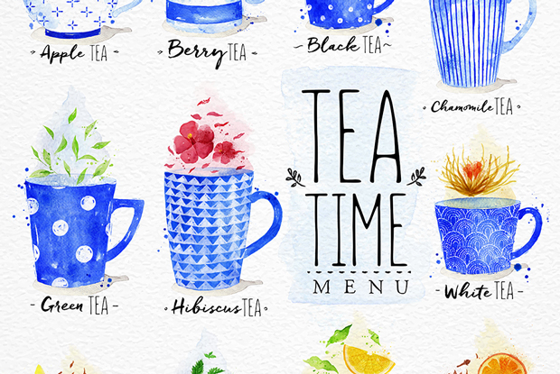 620x415 Watercolor Tea Menu On Behance