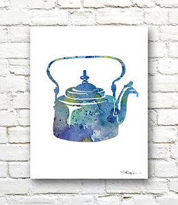 260x300 Teapot Abstract Watercolor Painting Kitchen 11 X 14 Art Print By