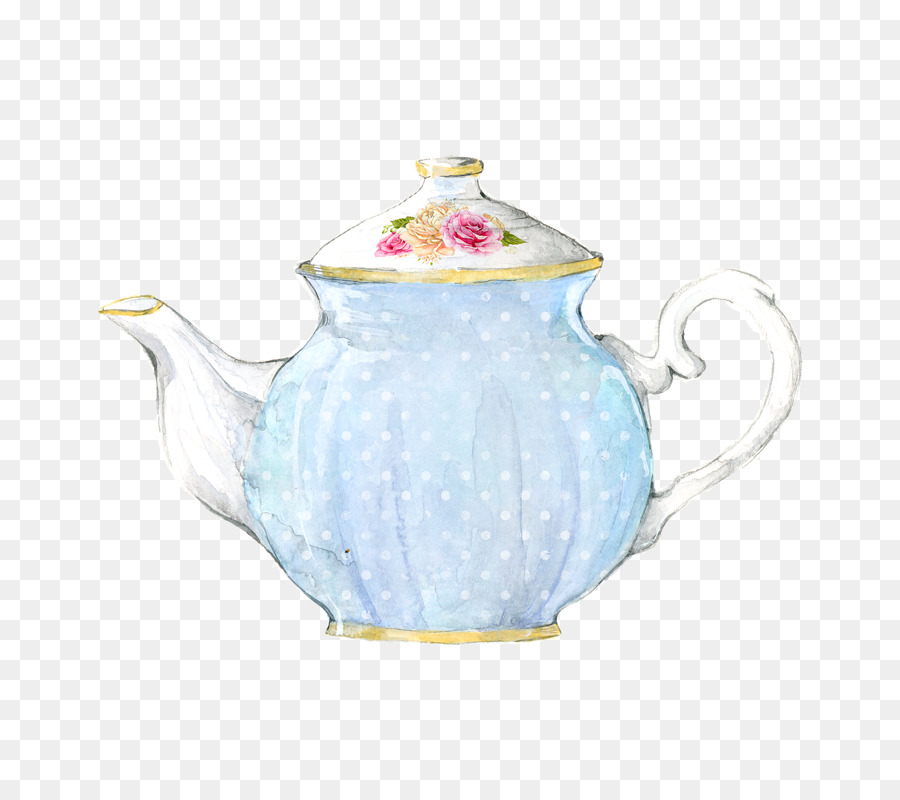 900x800 Teapot Watercolor Painting