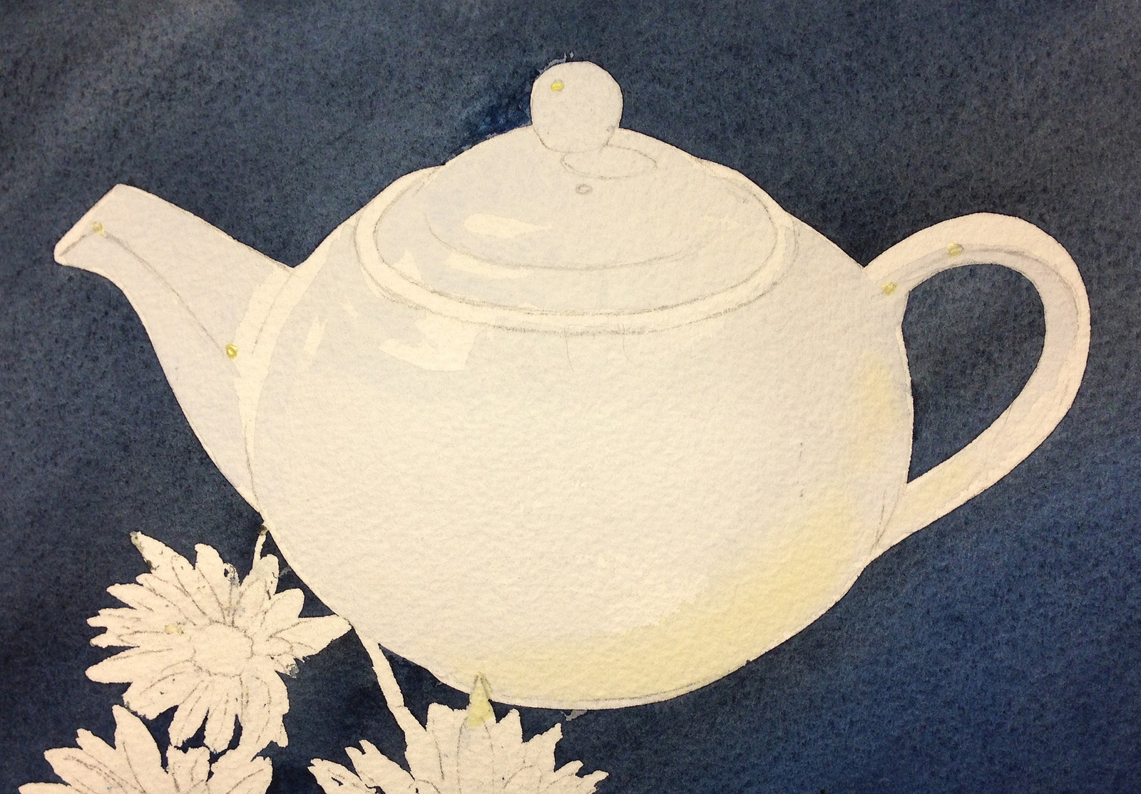1600x1114 Teapot And Daisies A Watercolour Instruction Blog