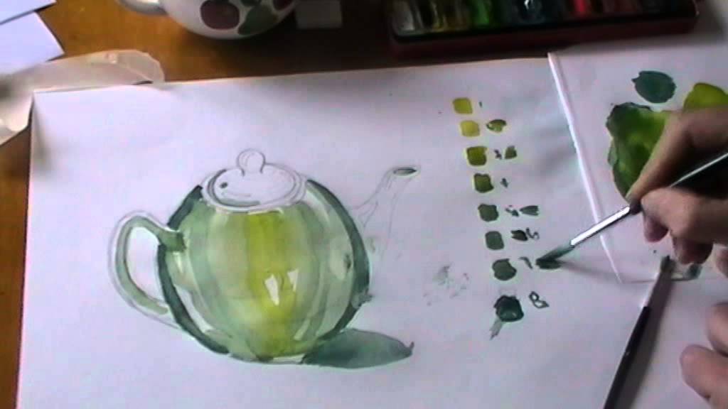 1024x576 Watercolour Of A Teapot
